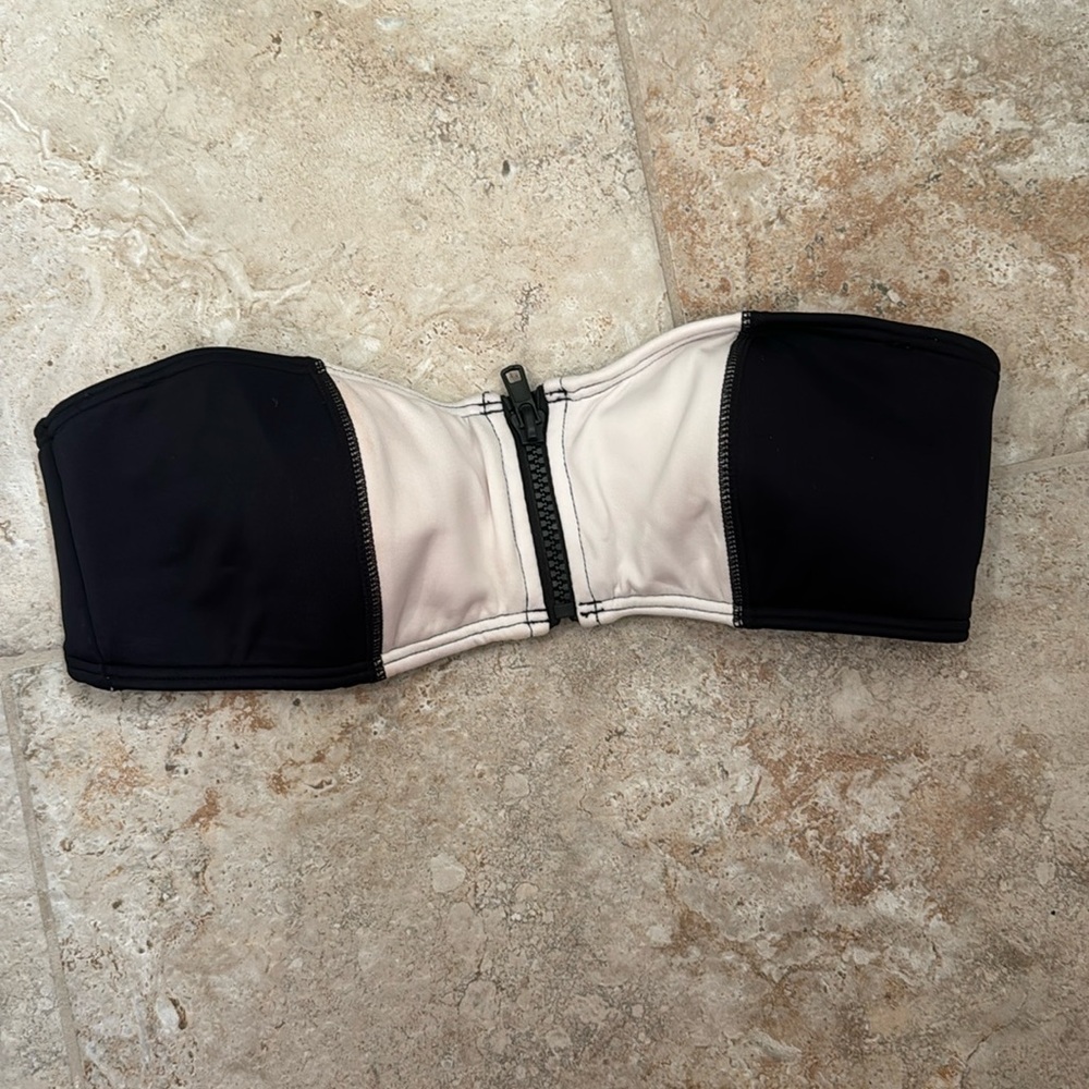 Victoria's Secret black-and-white Bando with zipper